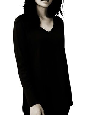 J Jill Simply Supima V-Nack Tunic Black Size Medium Tall